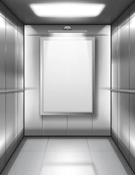 Empty elevator cabin with blank poster Stock Illustration