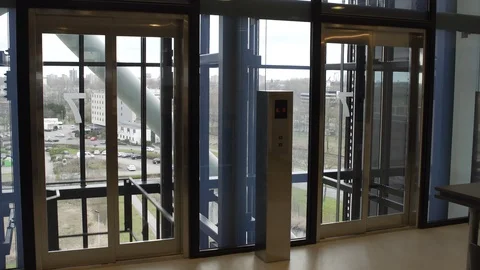 Empty Elevator Going Up in High High Class Looking Building Stockbeeldmateriaal 109797256