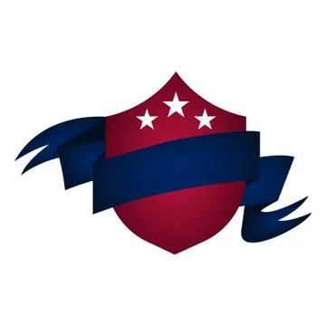 Empty emblem with a ribbon Stock Illustration