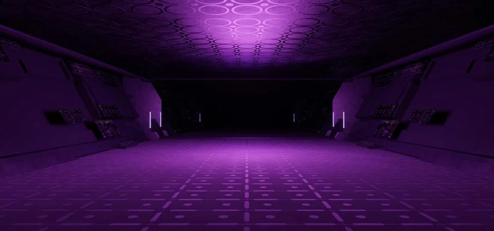 Empty Engine Room Laboratory Copper Colors Modern Background Industrial Lab Stock Illustration