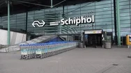 Empty Entrance To Schiphol Airport, Quarantine Measures Covid-19 Coronavirus Stock Footage