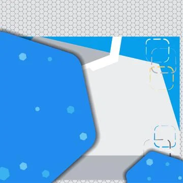 Empty envelope with abstract hexagon gray background and insert with geometri Stock Illustration