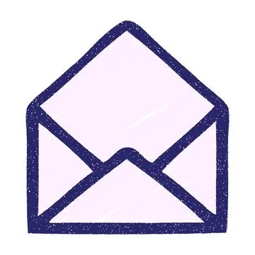 Empty Envelope Chalk Drawing in bright neon color 스톡 일러스트