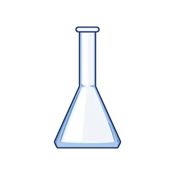 Empty erlenmeyer flask drawing for science research Stock Illustration