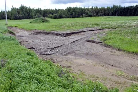 Empty erosion ditch Stock Photos