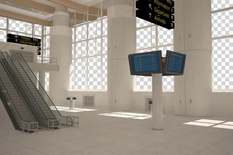 Empty escalator at airport イラスト素材