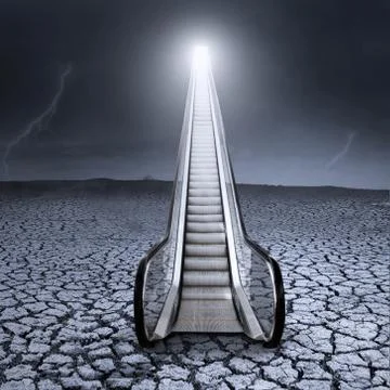 Empty escalator with crack ground イラスト素材