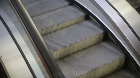 Empty escalator going down Stock Footage 46313607