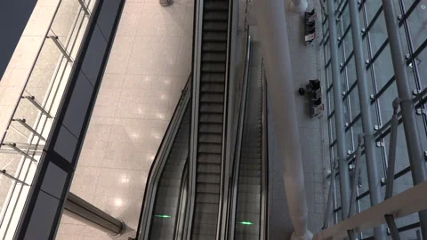 Empty Escalator At Heathrow Airport Stock Footage 157822132