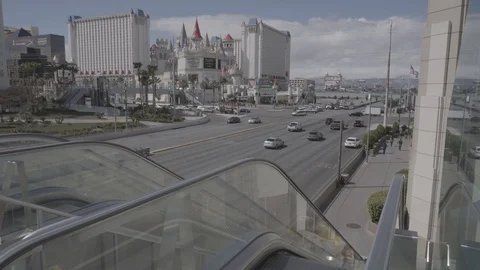 Empty Escalator on Las Vegas Strip during Corona Virus Stock Footage 126563552