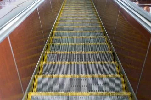 Empty escalator in the metro Stock Photos