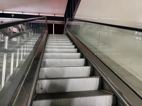Empty escalator in a modern building. 스톡 사진