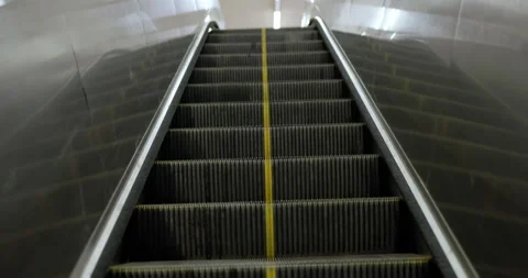 Empty Escalator Moving Up Stock Footage 251547370