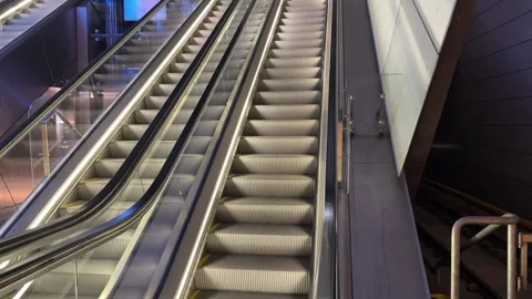 Empty escalator moving up Stock Footage 330065541