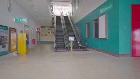 Empty Escalator in Shopping Mall Stock Footage 158246990