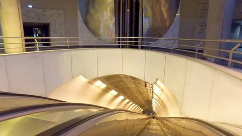 Empty escalator in a subway in Belgrade Stock Footage 91656490