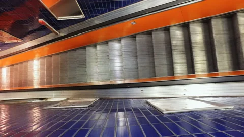 Empty escalator in a subway, underground on Marienplatz Stock Footage 135910604