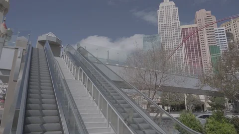 Empty Escalators on Las Vegas Strip During Corona Virus Stock Footage 126562176