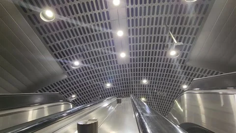 Empty escalators in metro station Stock Footage 250153361