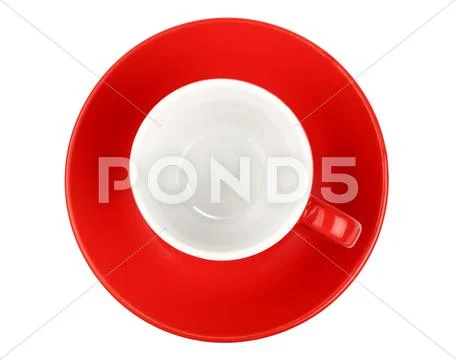 Empty espresso coffee red cup isolated on white Stock Photos