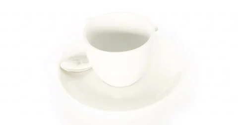 Empty espresso cup on white Stock Footage 68145413