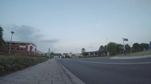 Empty evening street road Stock Footage 83623917