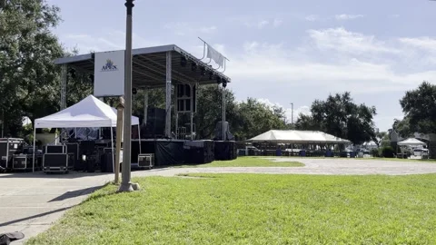 Empty event stage set up 스톡 동영상 209400447