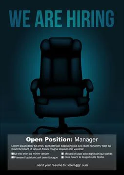 Empty executive chair for empty position   vextor illustration Stock Illustration