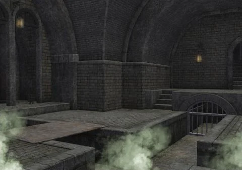 An empty fantasy dungeon. Stock Illustration