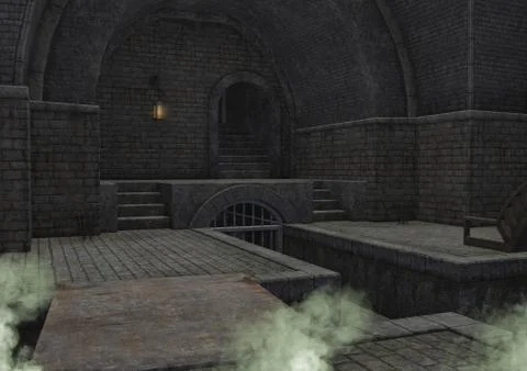 An empty fantasy dungeon. Stock Illustration