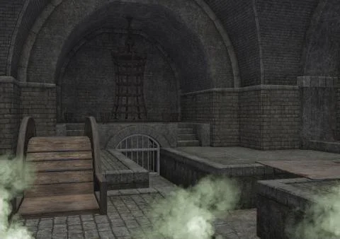 An empty fantasy dungeon. Stock Illustration