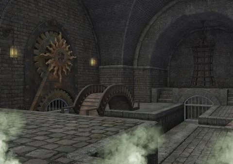 An empty fantasy dungeon. Stock Illustration