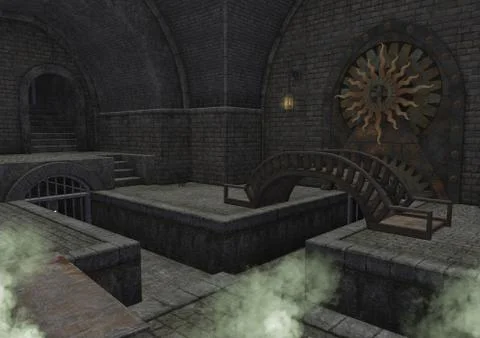 An empty fantasy dungeon. Stock Illustration