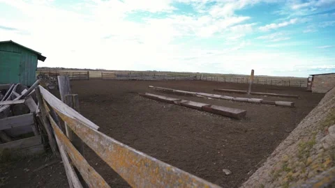 An empty farm without workers and animals. Bankrupt farming due to epidemic. Stock-Footage 135871081