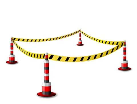 Empty fenced restricted area Stock Illustration