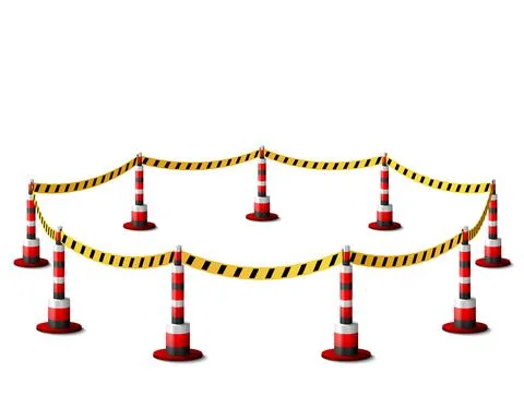 Empty fenced restricted area Stock Illustration