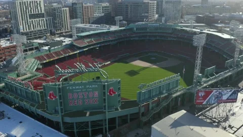 Empty Fenway Park on Opening Day during the COVID19 Pandemic in Boston, MA Stock Footage 142174364