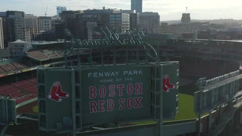 Empty Fenway Park on Opening Day during the COVID19 Pandemic in Boston, MA Stock Footage 142174442