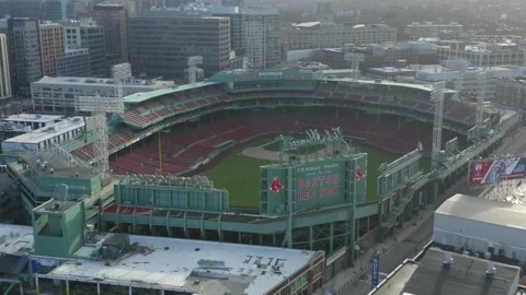 Empty Fenway Park on Opening Day during the COVID19 Pandemic in Boston, MA Stock Footage 142174767
