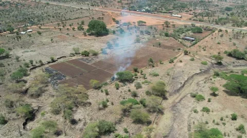 Empty field drone footage Video stock 287988786