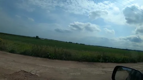 Empty fields of Russia. View from the car. Stock Footage 265224257