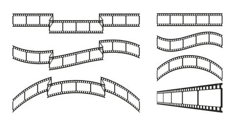Empty film strip frames of different shapes isolated on white background Stock Illustration