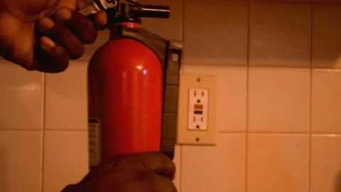 Empty Fire Extinguisher Pressure Gauge Close Up Safety Inspection Stock Footage 339971713