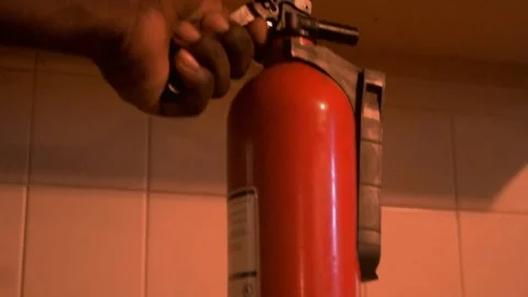 Empty Fire Extinguisher Pressure Gauge Close Up Safety Inspection Stock Footage 339971717