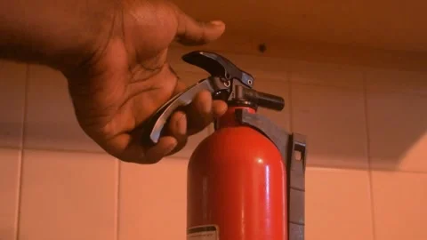 Empty Fire Extinguisher Pressure Gauge Close Up Safety Inspection Stock Footage 339971735
