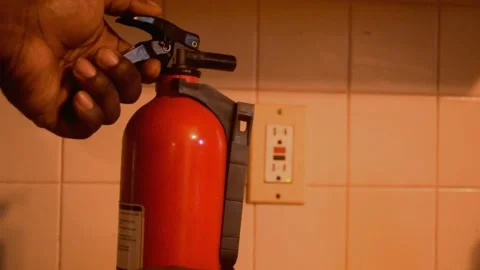 Empty Fire Extinguisher Pressure Gauge Close Up Safety Inspection Stock Footage 339971741