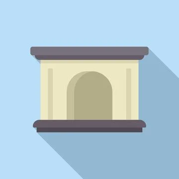 Empty fireplace with arch and shelf creating cozy atmosphere in room Stock Illustration