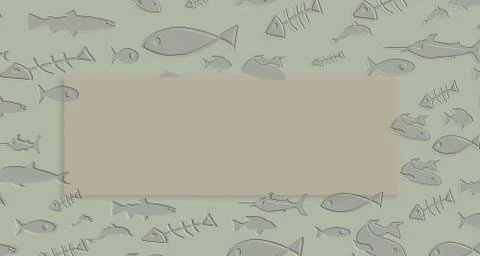 Empty fish market banner 3d render Illustrazione stock