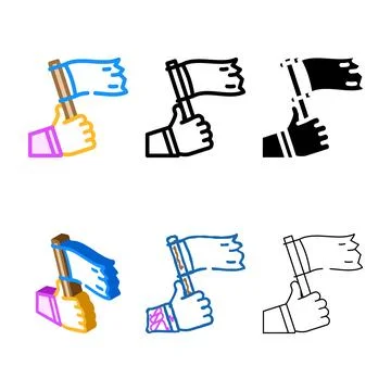 Empty flag color icon vector types Illustrazione stock