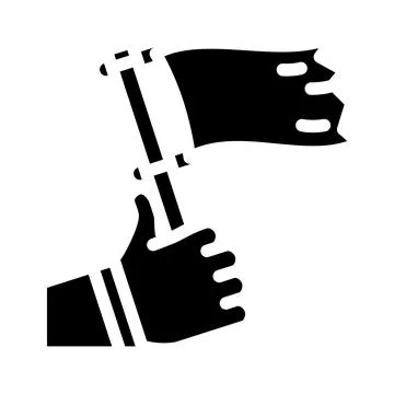 Empty flag glyph icon vector illustration イラスト素材